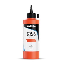 Vallejo : Studio Acrylic Paint : 200ml : Orange (Camium Orange Hue)