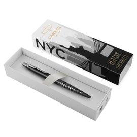 Parker Jotter Ballpoint Pen | Special Edition | NYC Black CT | Medium Point with Blue Ink | Gift Box