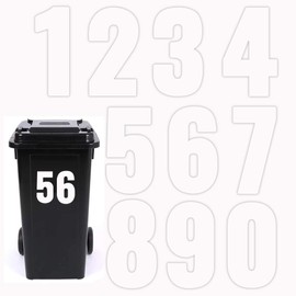 Pack of 4 / 40 PCS Plain White Wheelie Bin Stickers Ranging from 0-9 Numbers for Wheelie Bins - Ideal for Garbage bins, Recycling bin V1170 Packwith®