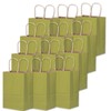 qiqee 32-Packs Forest Green Paper Gift Bags with Handles Bulk