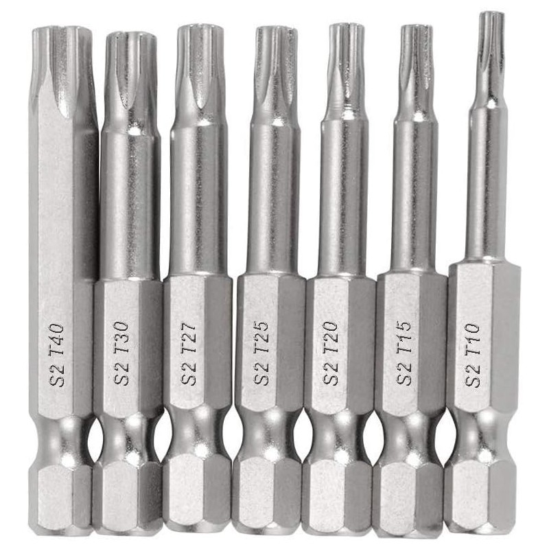 Bestgle 14 Pcs Torx Star 5 Point Screwdriver Bits T10-T40