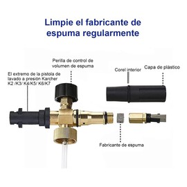 Espumadora Hidrolavadora, Lanza de Espuma para Nieve, con Conector Rápido y Guantes de Lavado de Autos. Foam Cannon, Adecuado para Pistola de Limpieza de Alta Presión Karcher K2~k7, 1 Litro