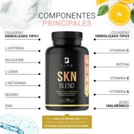 Complejo Para La Piel De 180 Cáps Colag. Tipo I Y III. Skn Blend. B Life                                                                              