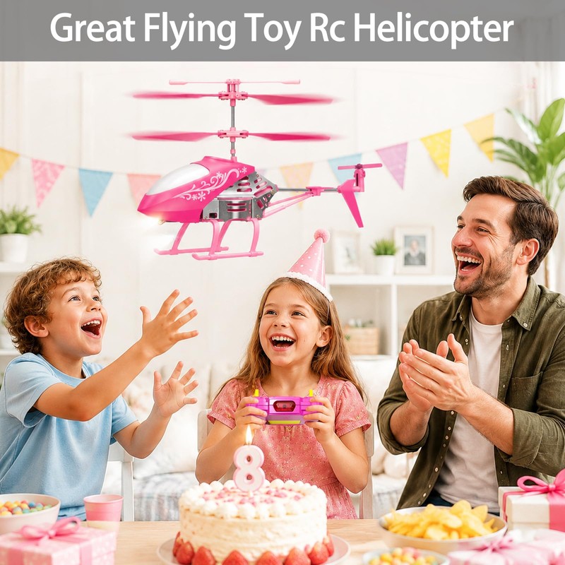 QUANA Rc Helicopter, Pink Remote Control Helicopter for Kids Girls