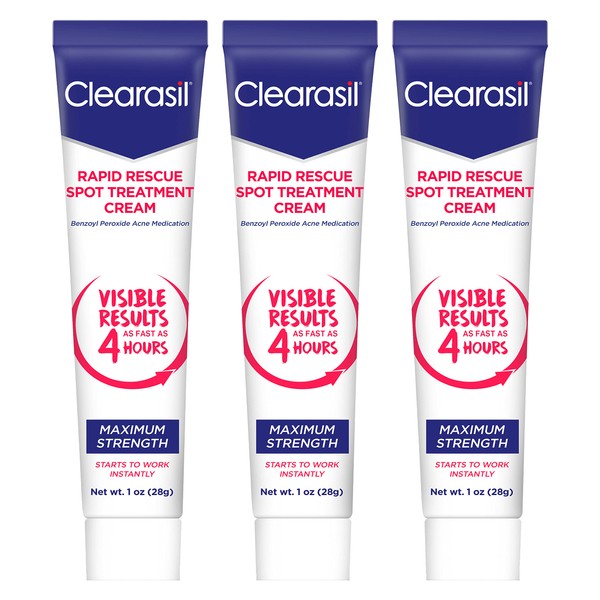 Clearasil Rapid Rescue Spot Treatment Cream with Benzoyl Peroxide Acne