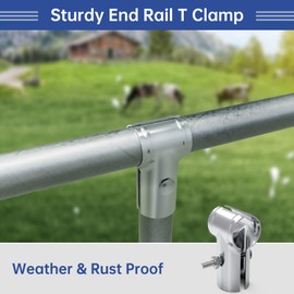 IRENPORU 12 Pcs End Rail Clamps 1-5/8" x 1-5/8", T Pipe Clamp for 1-5/8" OD Pipe Chain Link Fence End Rail T Clamp Panel T Clamps Chain Link Fence Parts