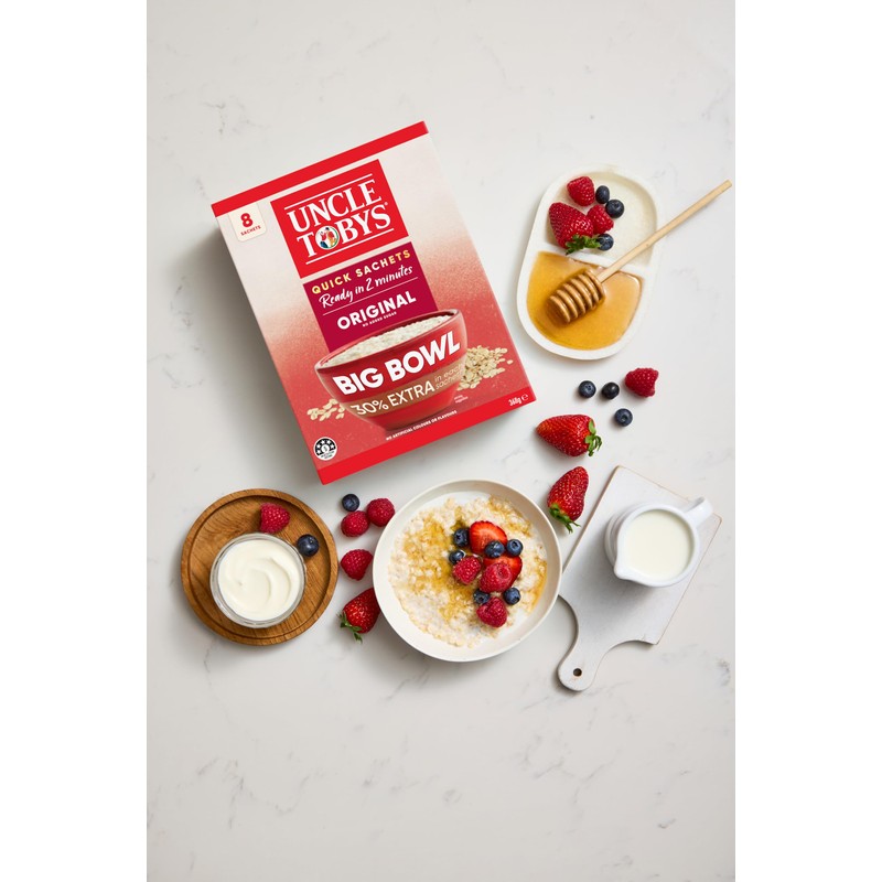 UNCLE TOBYS Oats Quick Sachets Original, Big Bowl 30 Percent