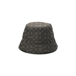 Coach Women's Signature C Jacquard Bucket HAT, Charcoal, M/L