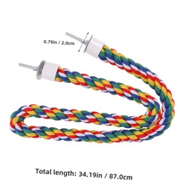 iplusmile Parrot Rope Toys Perch Parrot Climbing Rope Bird Perch Stand Bird Rope 31.4inch Perch Parrot Cotton Rope for Parakeets Cockatiels Conures Macaws, Parakeet Rope Perch
