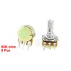 uxcell 5 Pcs B50K 50K Ohm 3 Terminal Single Linear