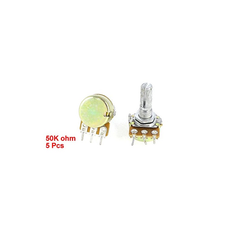 uxcell 5 Pcs B50K 50K Ohm 3 Terminal Single Linear