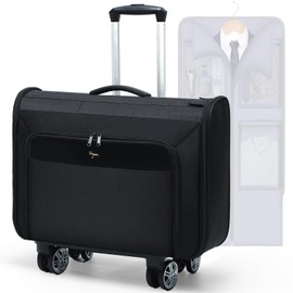 Tonyeee Softside Rolling Garment Bag, Large Duffle Garment Bag with Wheels, 3 in 1 Detachable Suit Luggage for Women Men, Business Travel Weekender, Black
