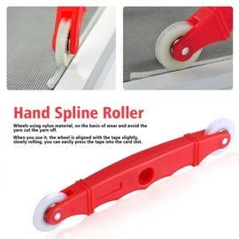 Roller Tool for Window Grille, Installation of Door and Window Grilles Hand Spline Roller with Nylon Wheel Handle Prevents Installation Cut Screen Thread Nets