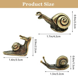 Niuhong 3 Pieces Snails Garden Figurine Garden Decoration Snail Figure Miniature Ornaments Retro Creative Metal Sculptures Animal Sculpture Outdoor Decoration Outdoor Balcony Lawn Patio Yard (Bronze)