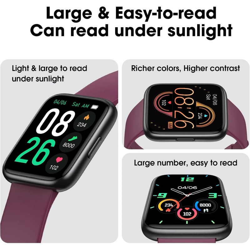 Senior Friendly Pedometer Watch No App Required Waterproof Fitness Tracker