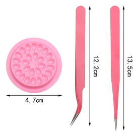 MFUOE 20pcs False Eyelash Glue Tray Store Glue for False Eyelashes Cosmetic Applicator Eyelash Tweezers and Novice Tool