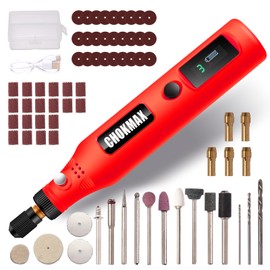 CHOKMAX Mini Wireless Rotary Tool with Work Screen, 3 Speed Grinder Kit with 72 Accessories, USB-C Charging Craft Tool for Grinding, Polishing, Grinding and Small
