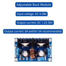 LAOMAO DC-DC Step Down Buck Converter 5V 9V 12V 24V 8A Voltage Regulator Power Supply Compatible with Arduino LED Driver Fans Motor Power Supply Module