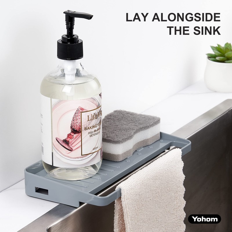 YOHOM Suction Cup Sponge Holder for Kitchen 2-in-1 in Sink