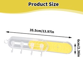 Naapesi 1 Pcs Suction Cup Hook - Plastic Kitchen Hook - No Drill - Reusable Suction - Retractable, Self Absorption Hooks for Bathroom Bedroom - Yellow