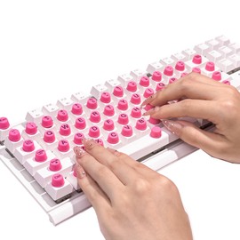 Majeree Keyboard Sticker for Long Nails with Letters: Keyboard Bubbles for Long Nails - Reusable Adhesive Protective Type Long Nail Keyboard Stickers for Desktop (64 Pcs)