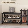 YATINEY 3-Tier Shoe Rack Bench, Wooden Shoe Storage Bench, Industrial