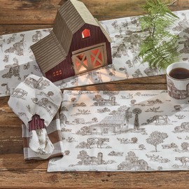 Park Designs Down On The Farm Toile Table Runner 13" X 36"