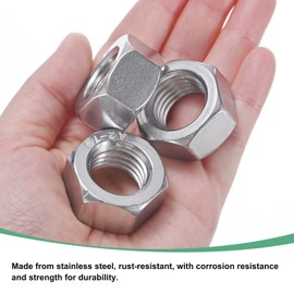 M METERXITY 10-Pack Metric Hex Nuts M20 x 2.5mm Thread Stainless Steel Hexagon Nut Hex Nut Metric Nuts for Machinery/Automotive/Repair/Industrial