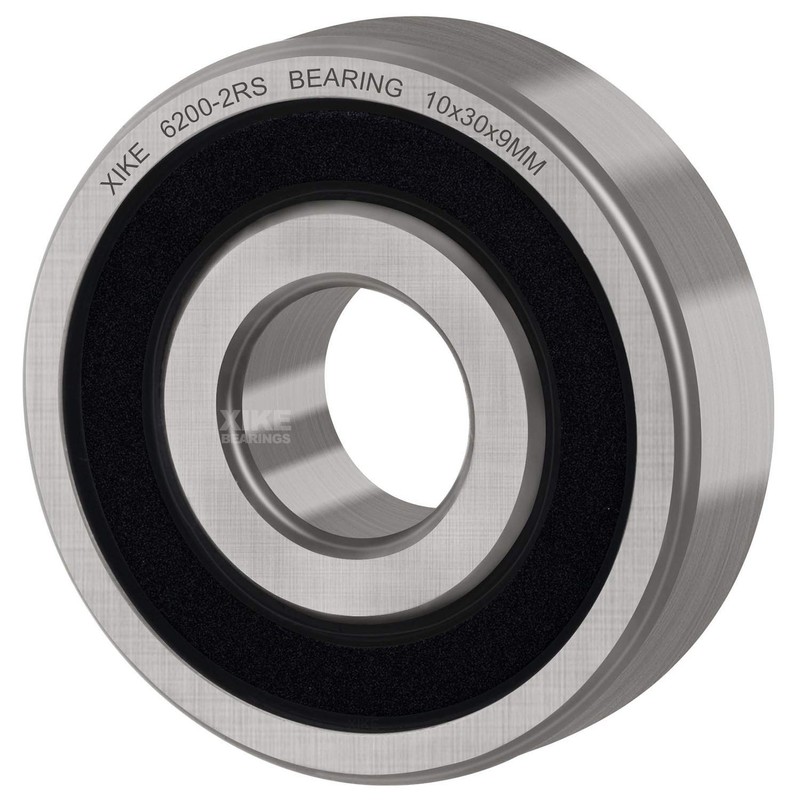 XiKe 4 Pcs 6200-2RS Double Rubber Seal Bearings 10x30x9mm, Pre-Lubricated