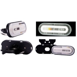 Web Truck 2 x LED Side Marker Light Outline Light Flat White Marker Light 12V and 24V Position Light for Cars Trucks Trailers Motorhomes and Caravans