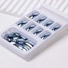 Blue Press on Nails Chrome Mirror Acrylic Nails Short Square