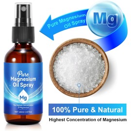 Magnesium Oil for Feet, Magnesium Spray, 100% Pure & Organic Natural Magnesium Oil Spray Glass Bottle, Easy to Absorb & Use, Magnesium Oil Spray for Feet,2pcs