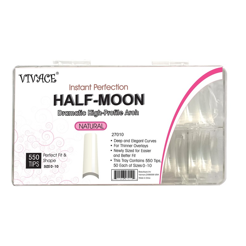 VIVACE Natural Half Moon 550 Acrylic False Fake Gel Nail