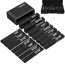 15Pcs Precision Setup Blocks, 4inch Aluminum Alloy Height Gauge Set,High Precision Setup Bar Blocks for Router Table Saw Accessories and Angle Woodworking Set Up Laser Engraved Size Markings (black)