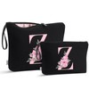 Vavabox 2 Pcs Initial Toiletry Bags Set,Birthday Gifts for Women,Travel