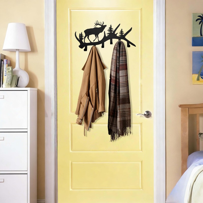 Zckjnoi Elk Antler Key Holder Wall Mount – Rustic Key