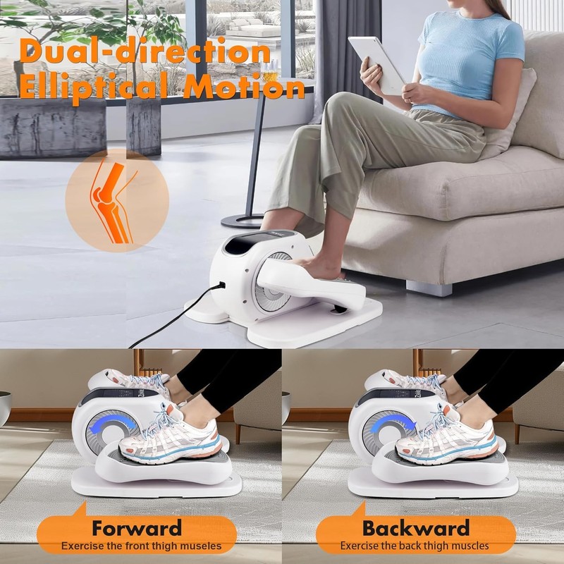 Zakle Under Desk Elliptical Machine, Electric Elliptical Training Machine for