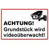 Grundstück wird videoüberwacht Sign 30 x 20 cm Sign 3