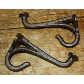 Vintage 1 Cast Iron Tack Saddle Hook Style Coat Hooks Hat Hook Rack Hall Tree Brown