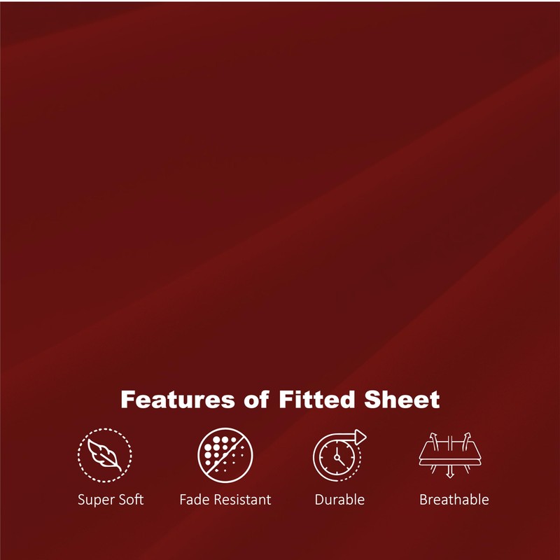 Funky Gadgets Fitted Sheets King Size Red Deep Pocket 10
