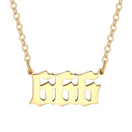 Yonhon Angel Number Necklace for Women, 666 Necklace