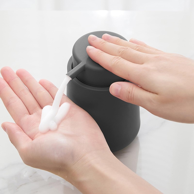 YAUKPH Matte Gray Foaming Hand Soap Dispenser Plastic 11 oz