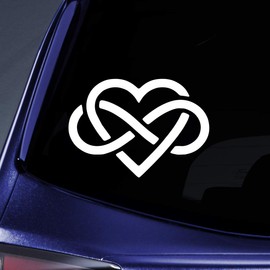 Bargain Max Decals Celtic Infinity Heart Sticker Decal Notebook Car Laptop 5.5" (White)
