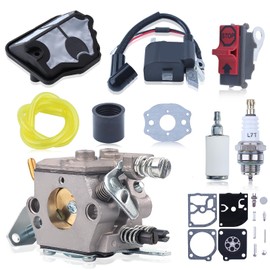 Adefol Carburettor Ignition Coil for Husqvarna 36 41 136 137 141 142 with Fuel Line Fuel Filter Repair Kit Chainsaw WT-834