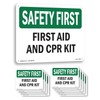 First Aid And CPR Kit OSHA SAFETY FIRST Aluminum Sign