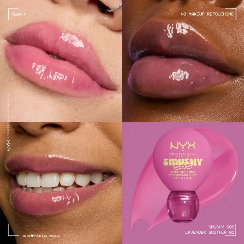NYX PMU Smushy SOS, Mascarilla Hidratante para Labios, 12 ml