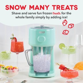 Dash Deluxe Shaved Ice & Sushy Maker with Serving Pitcher, 1L, Multi-Purpose Ice Shaver Machine for Homemade Shaved Ice, Snow Cones, Slushies, Cocktails & More - Aqua