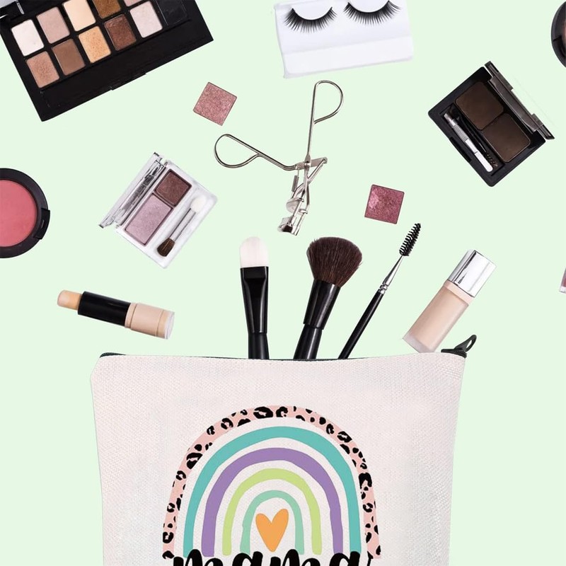 LAKJUOZ 1 Piece Canvas Cosmetic Bag Multifunctional Small Makeup Bag