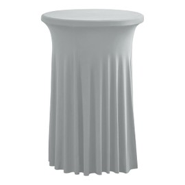 iEventStar 24 inches 24" Highboy Cocktail Round Stretch Spandex Table Cover Table Skirt High Top Tablecloth (24" x 43", Light Gray)