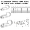 Spring Snap Eyelet Hook 316 Marine Stainless Steel Climbing Locking